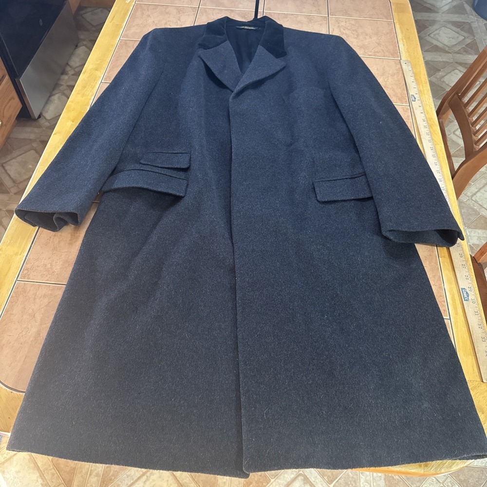 Brooks Brothers‎ Loro Piana Overcoat Men's Sz 46 Gray Superfine Lambswool Trench